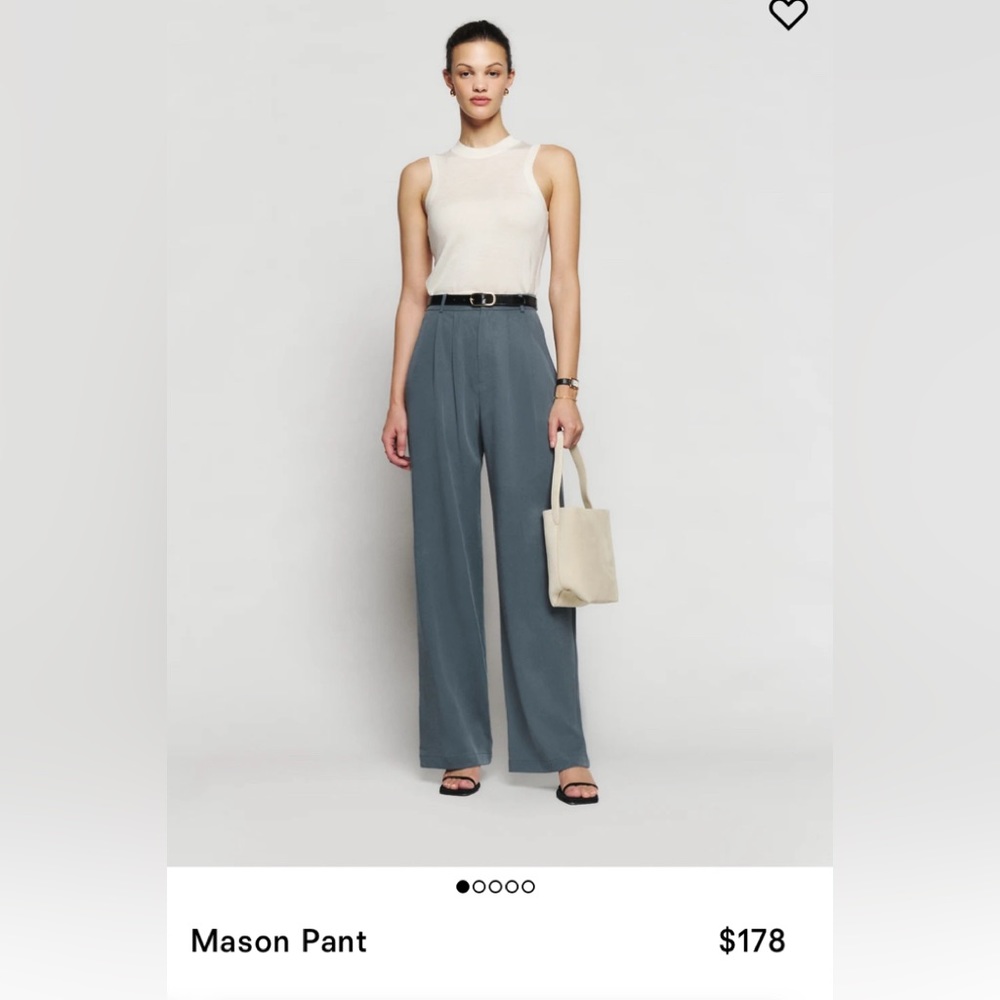 Reformation Mason pant in slate color. Brand new. Never worn.